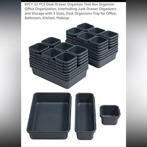 Black Desk Drawer Organizer Set